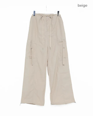 Wide-fit pants with string waistband