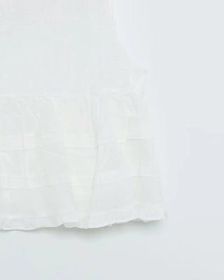Embroidered ruffle blouse
