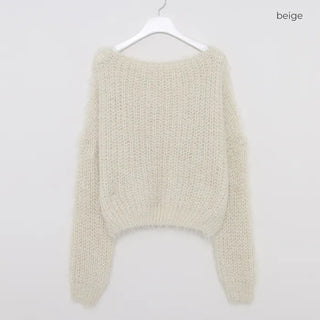 Fluffy Boat Neck Knit
