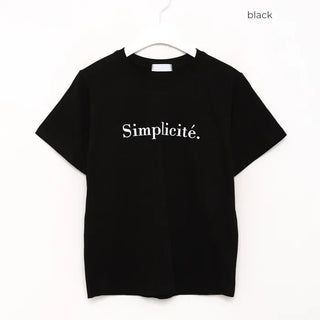Simple lettering short-sleeved T-shirt