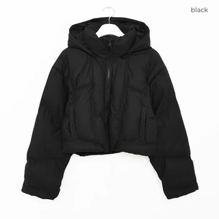 Colorful Hooded Cropped Padded Jumper