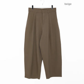 Twill two-pleat volume slacks