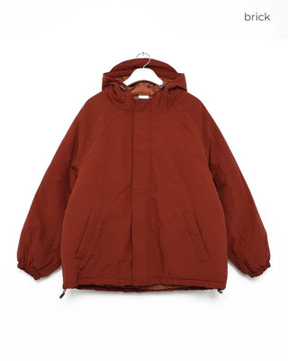Oversized hooded down jacket