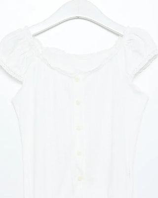 Shirred lace blouse