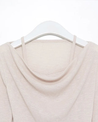 Drape neck T-shirt