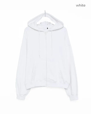 Washed Hooded Zip-Up
