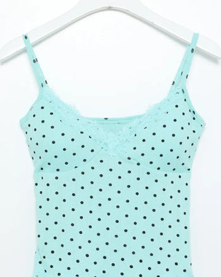 Polka Dot Lace V-Neck Slim Camisole Bra Top