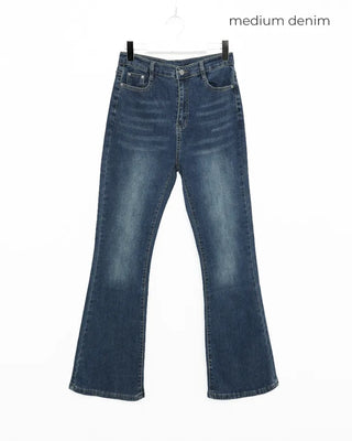 Washed bootcut denim