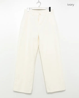 Back flap pocket cotton wide pants