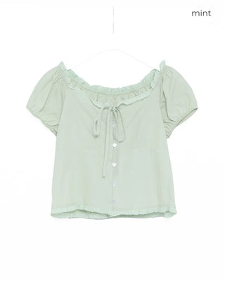 Heart Button Frill Blouse