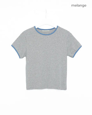 Two-tone block ringer neck T-shirt