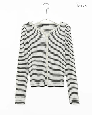 Ribbed border cardigan