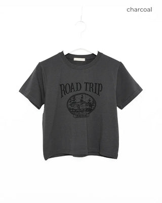 ROAD TRIP Semi-Cropped Half T-Shirt