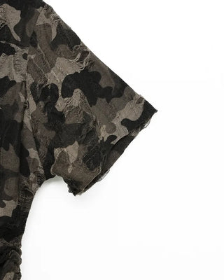 Camouflage Shoulder Number Lettering T-Shirt