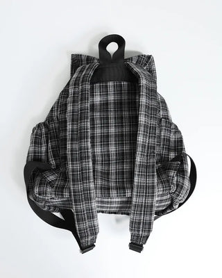 Multi-pocket check backpack