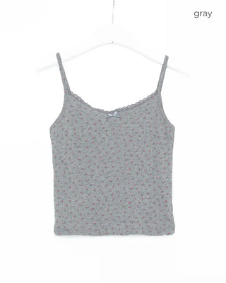 Perforated lace camisole
