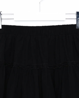 Tiered lace ruffle mini skirt