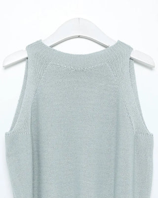 Linen boat neck sleeveless top