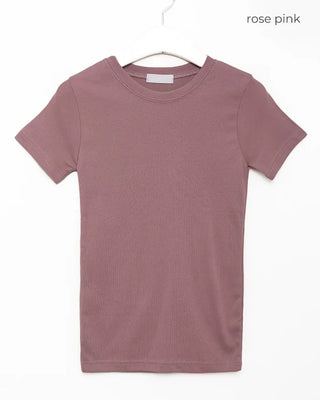 Slim Long Round Short-Sleeve T-Shirt