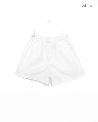 Patterned elastic waist shorts
