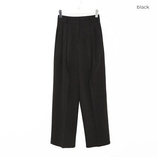 Striped loose-fit slacks