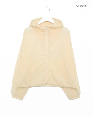 Hooded cropped windbreaker