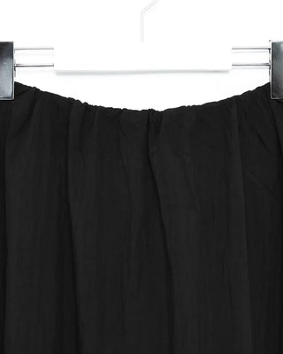 Elastic waist flared maxi skirt