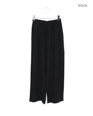 Linen banding striped pants