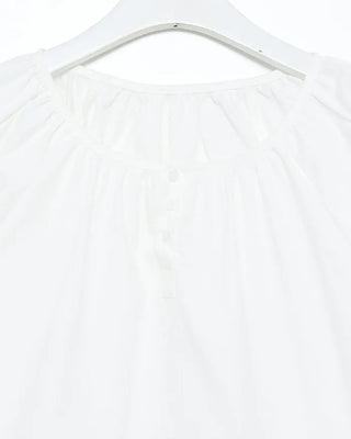 Jewel neck puff blouse