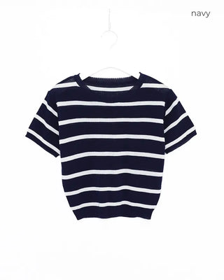 Striped short-sleeved knit