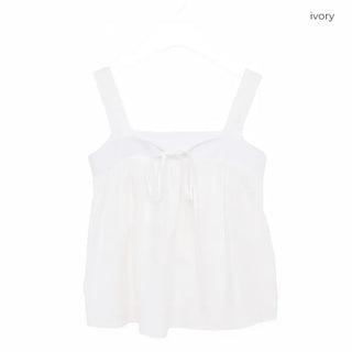 Ribbon sleeveless blouse & scrunchie set