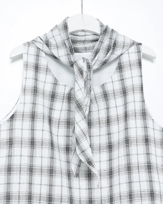 Scarf set check seersucker mini dress