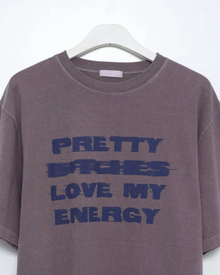 (Unisex) Lettering Oversized Half T-Shirt