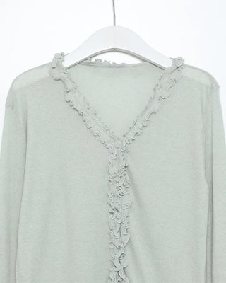 Frilled V-neck cardigan