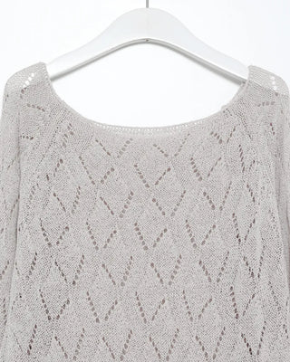 Diamond-punched drawstring summer knit