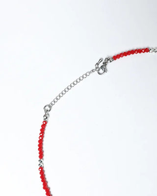Red Cut Ball & Star Point Necklace Set