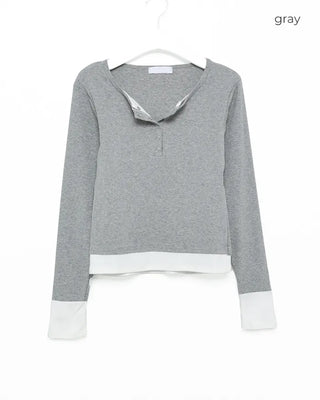 Layered long-sleeve T-shirt