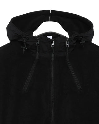 Cropped fleece hooded parka