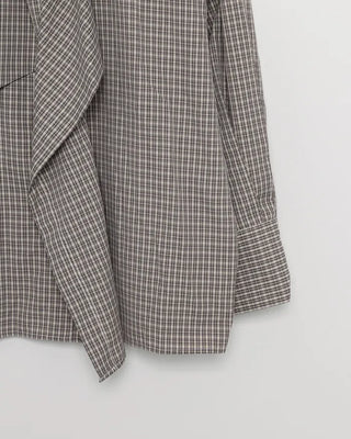 Big Ribbon Tie Check Blouse