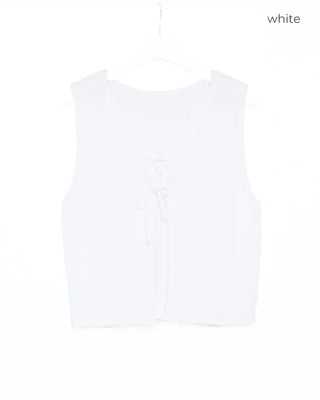 Ribbon knit vest