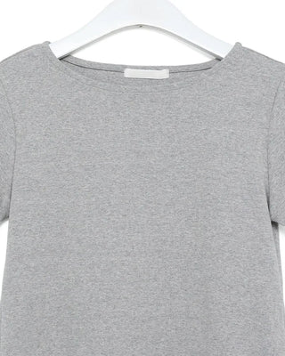 Boat neck crop short-sleeve t-shirt