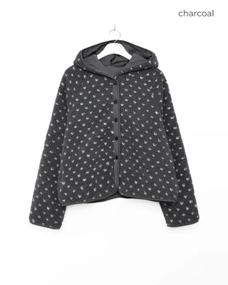 Reversible polka dot parka jacket