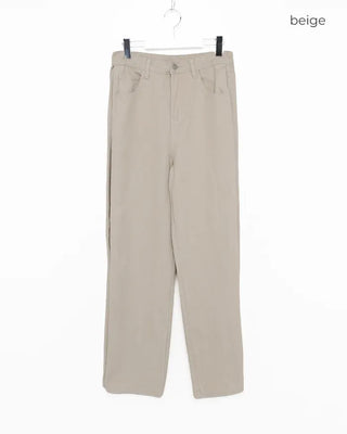 Patch button hem side outseam cotton pants