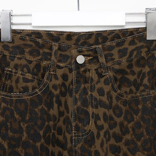 Leopard print cotton pants