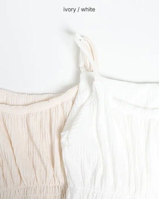 Frill Shirred Bustier Pants Set