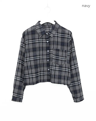 Checked cropped shirt