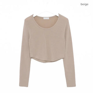 U-neck cropped T-shirt