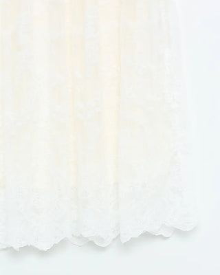 Lace detail long skirt