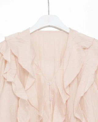 Ruffled V-neck blouse