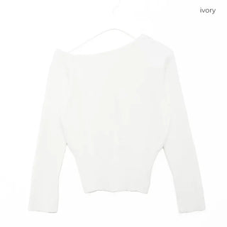 Asymmetrical Button Knit